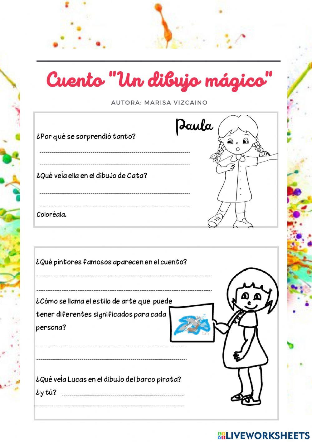 UN DIBUJO MÁGICO. Comprensión lectora