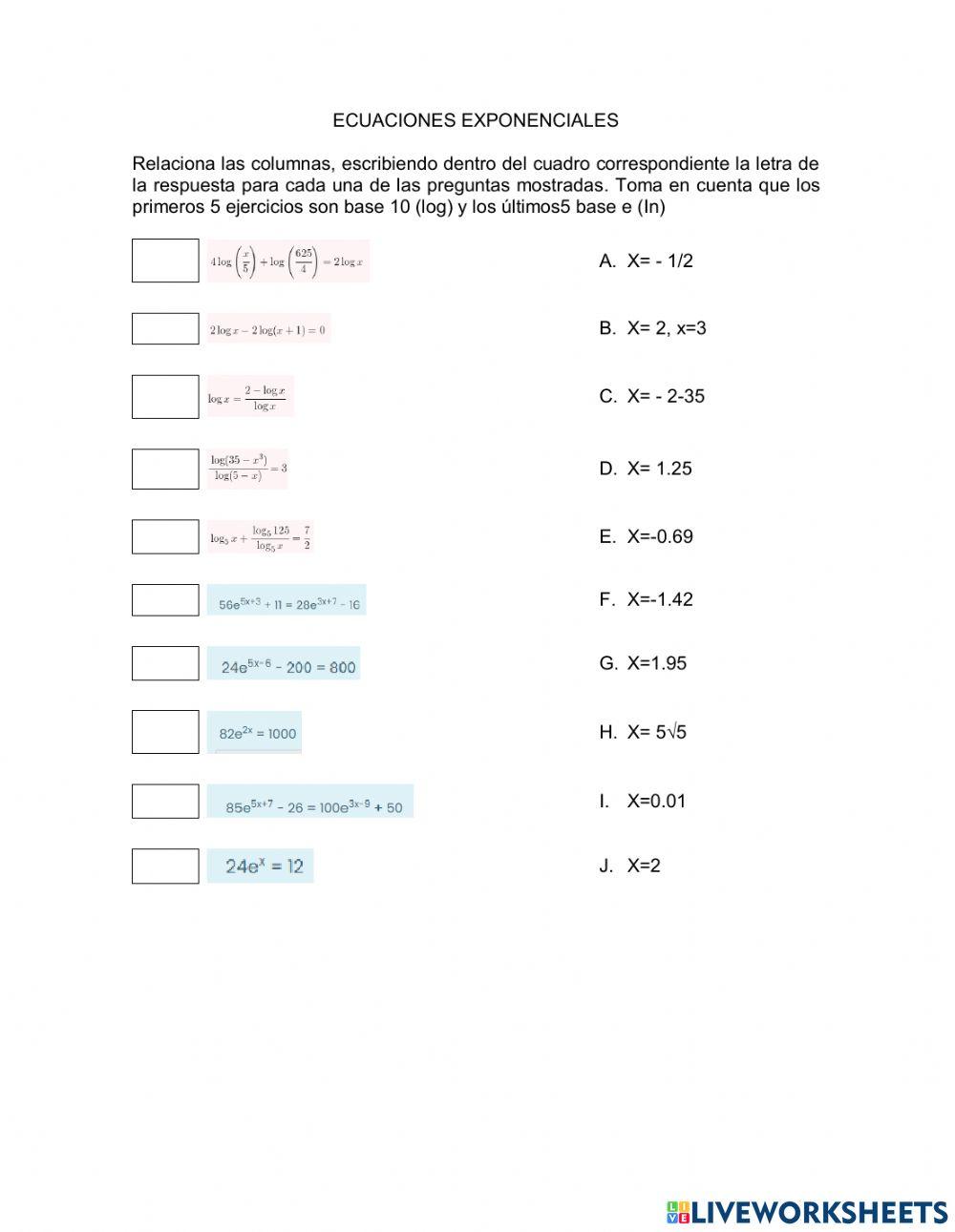 Funciones exponenciales