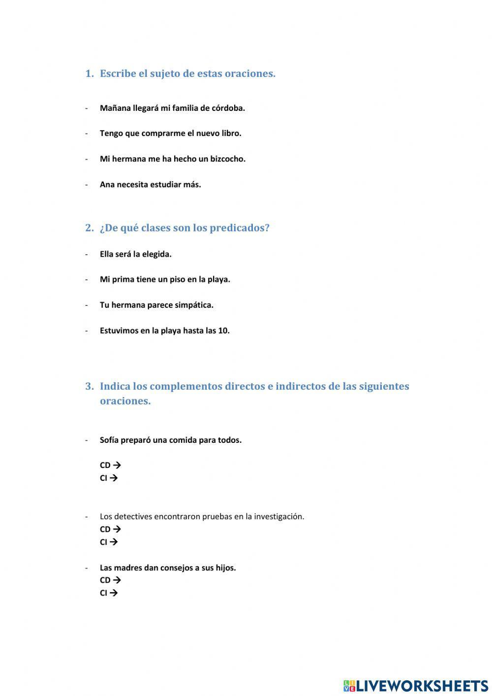 Análisis de oraciones simples