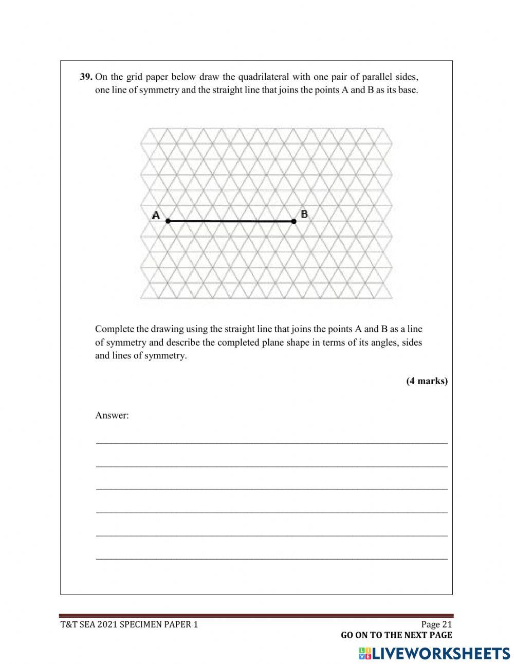 S.E.A. Math Practice online exercise | Live Worksheets
