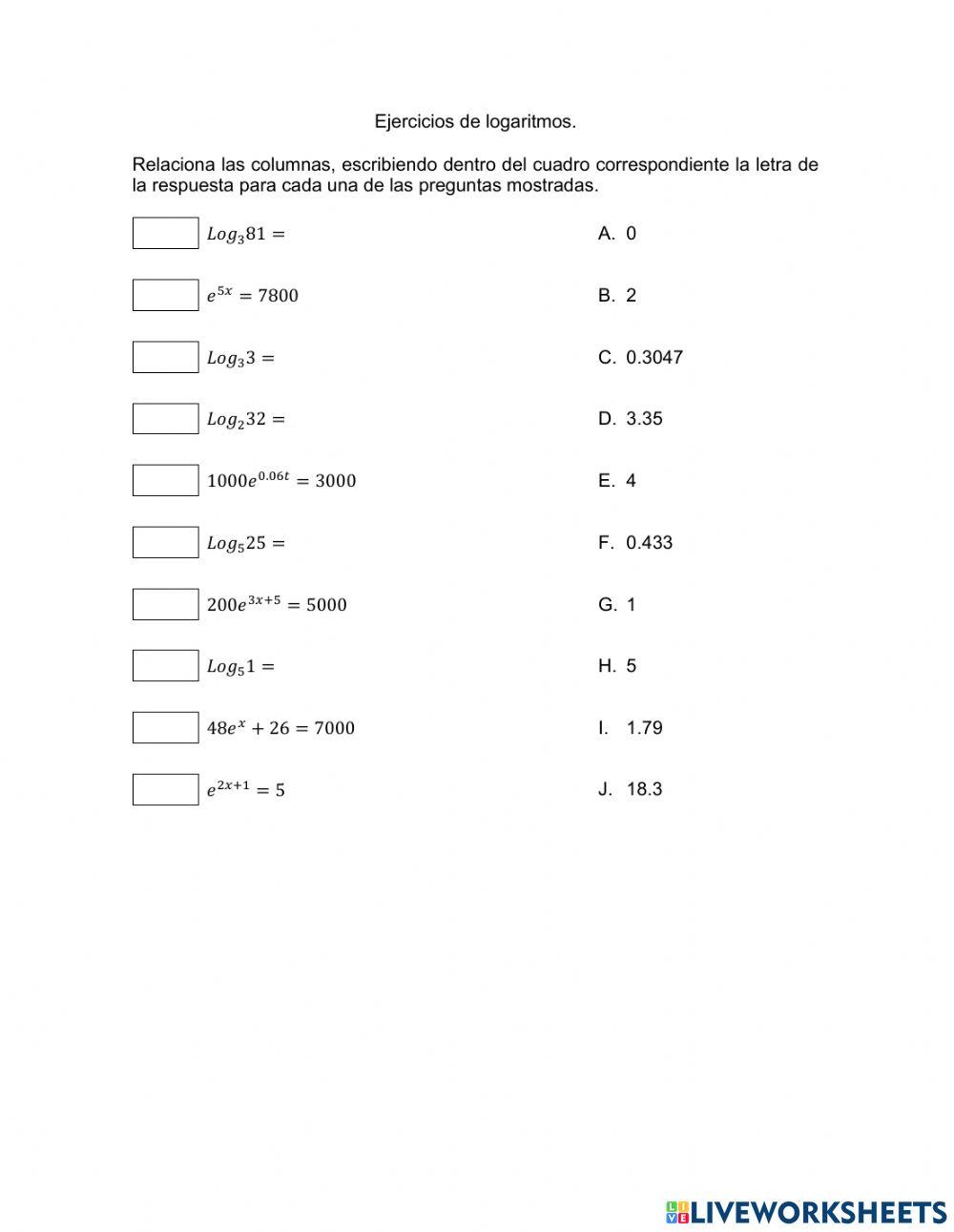 Ecuaciones exponenciales