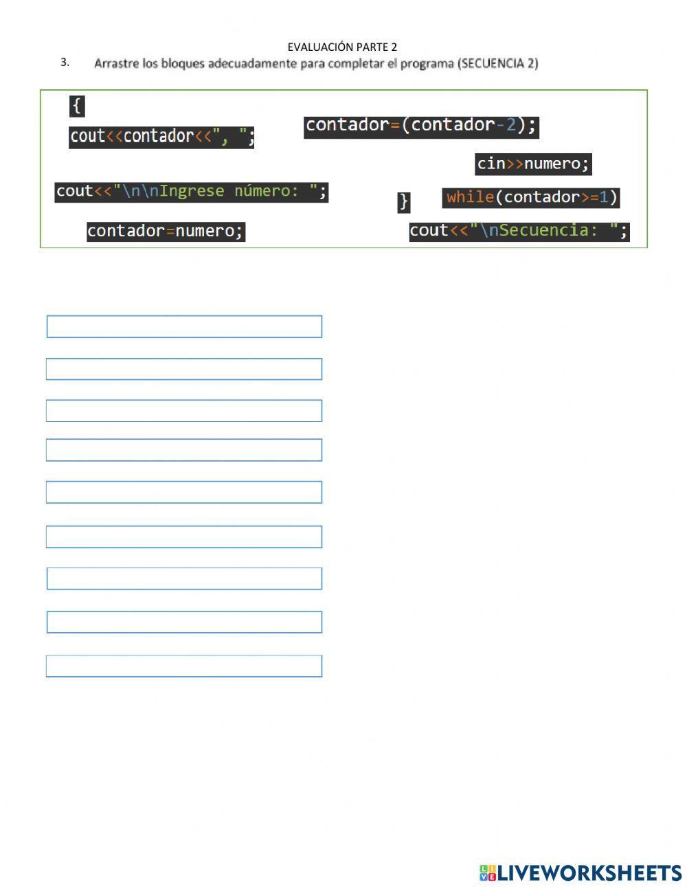 EVALUACIÓN INFORMÁTICAPARTE 2 DÉCIMO