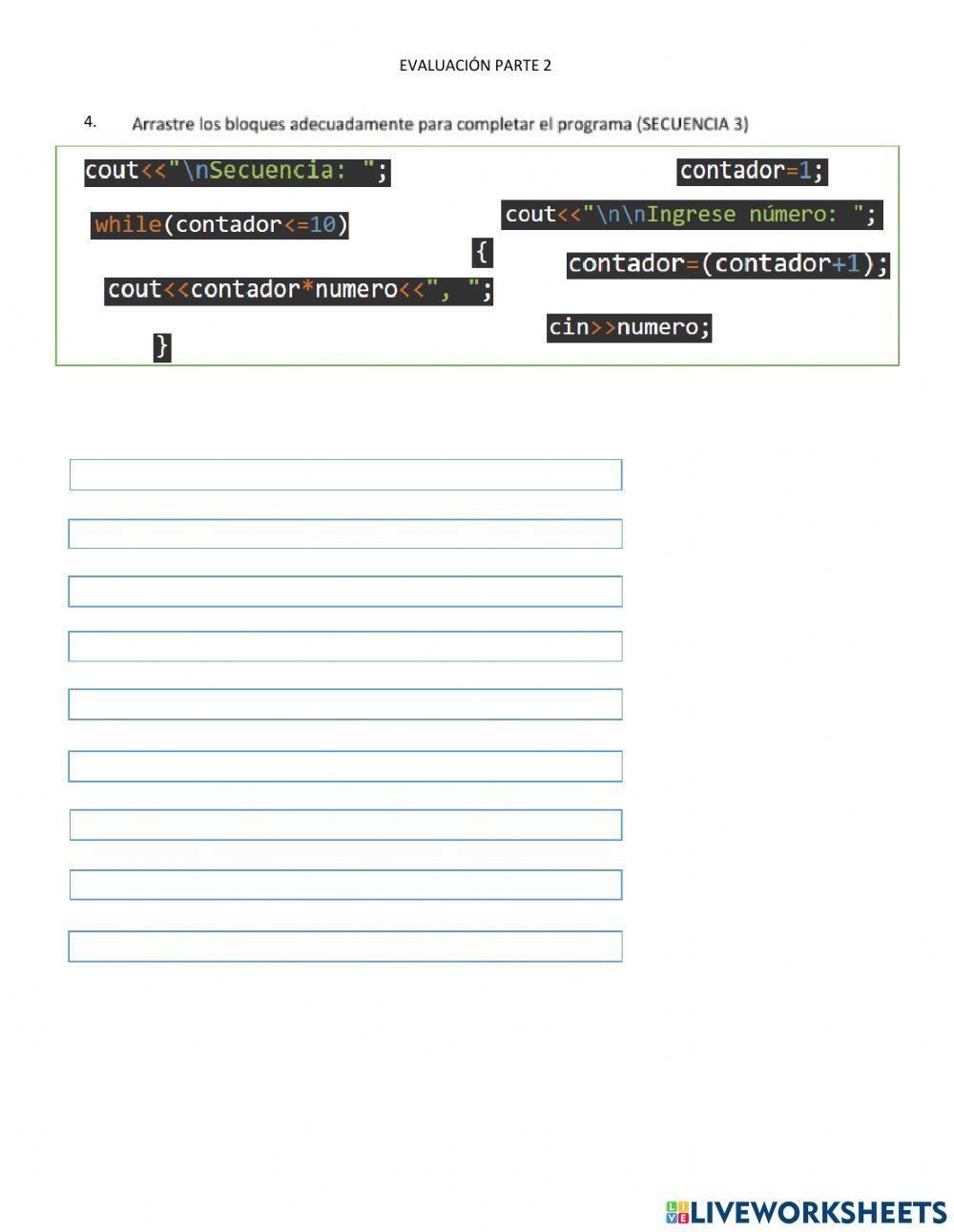 EVALUACIÓN INFORMÁTICAPARTE 2 DÉCIMO