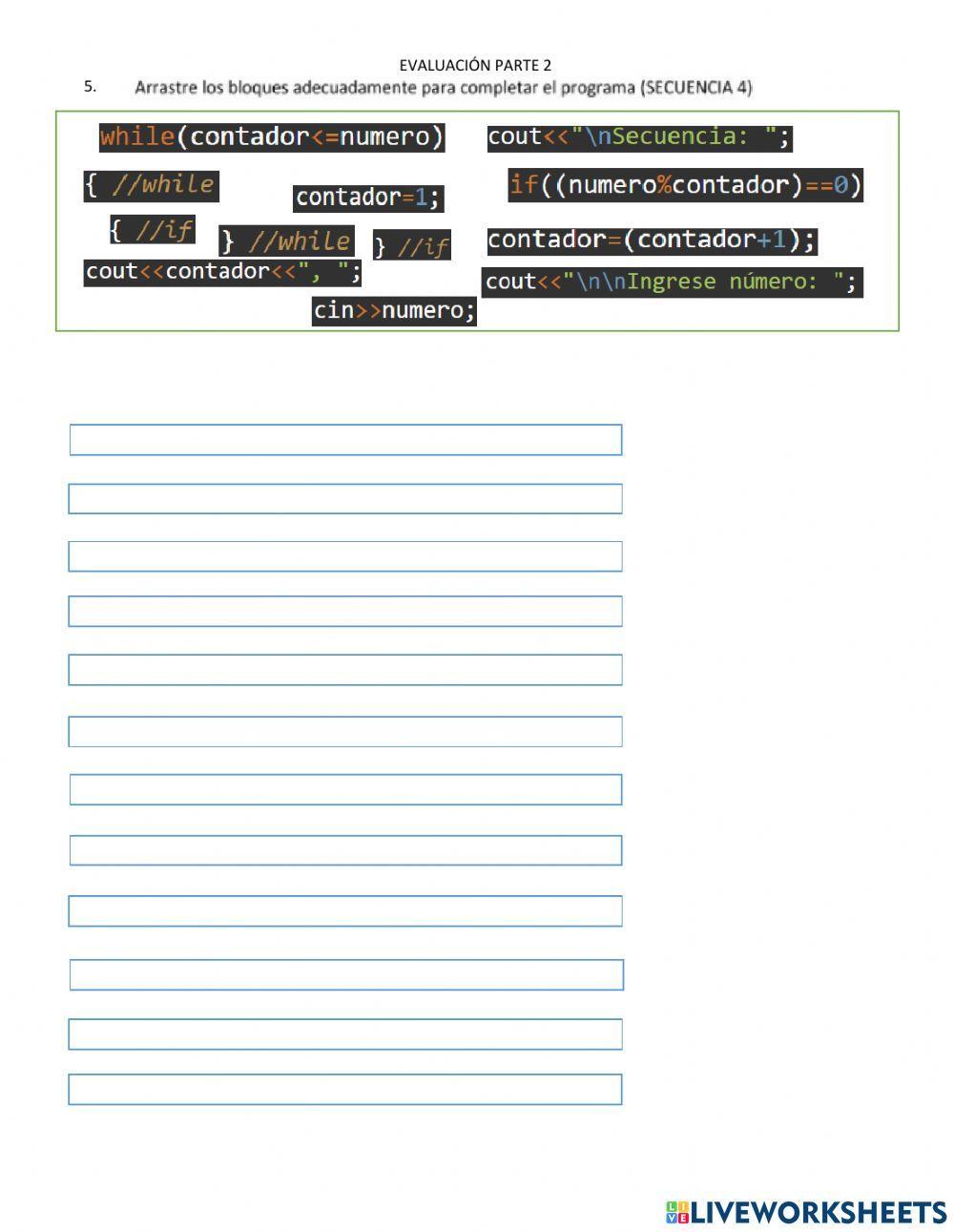 EVALUACIÓN INFORMÁTICAPARTE 2 DÉCIMO
