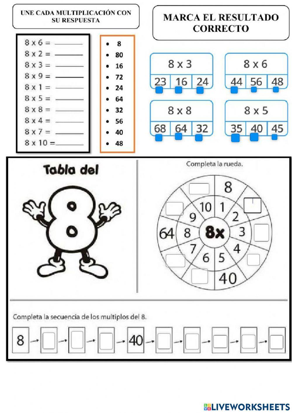 Tabla del 8