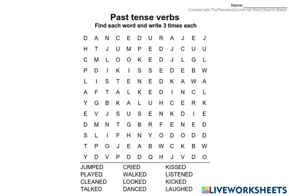 1029563 Past Tense Verbs Yamile Morales