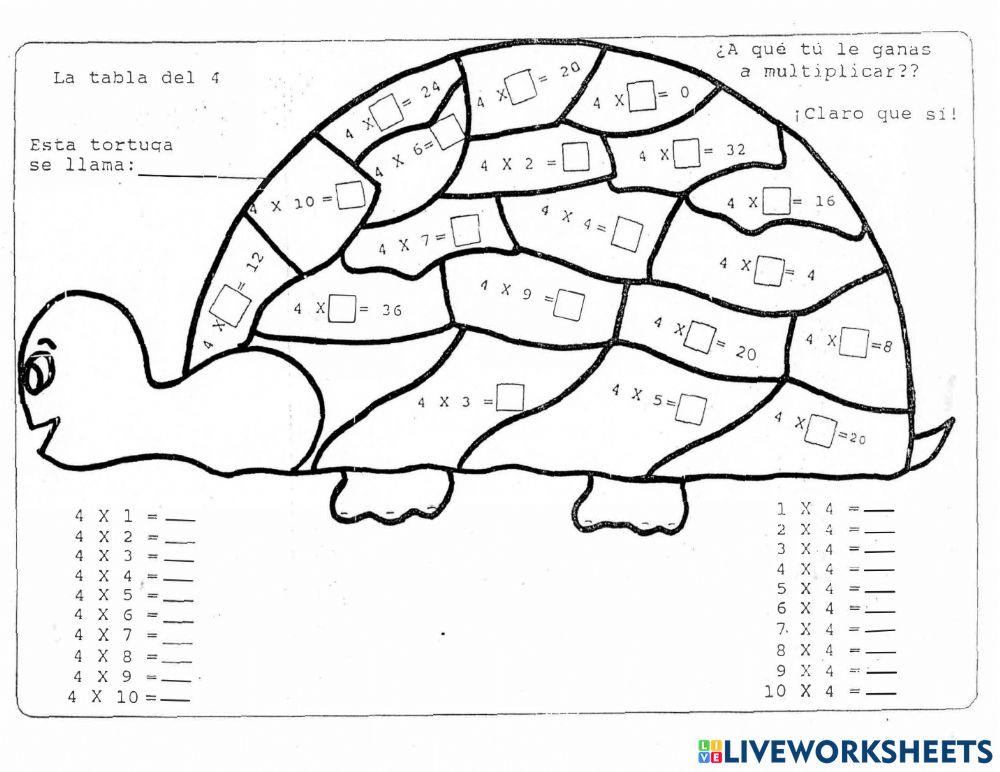 Tabla del 4 (Tortuga)