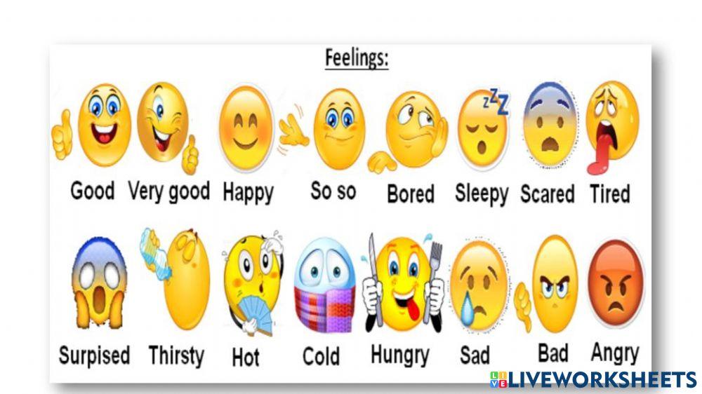 Feelings online exercise for 1 | Live Worksheets