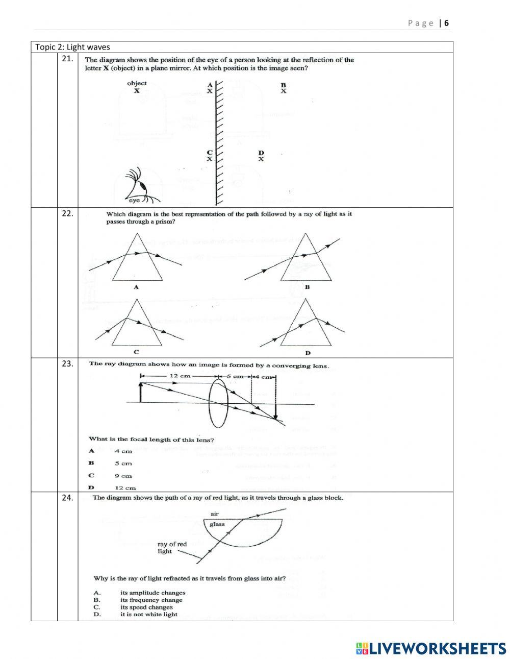 Physics Multiple Choice Review
