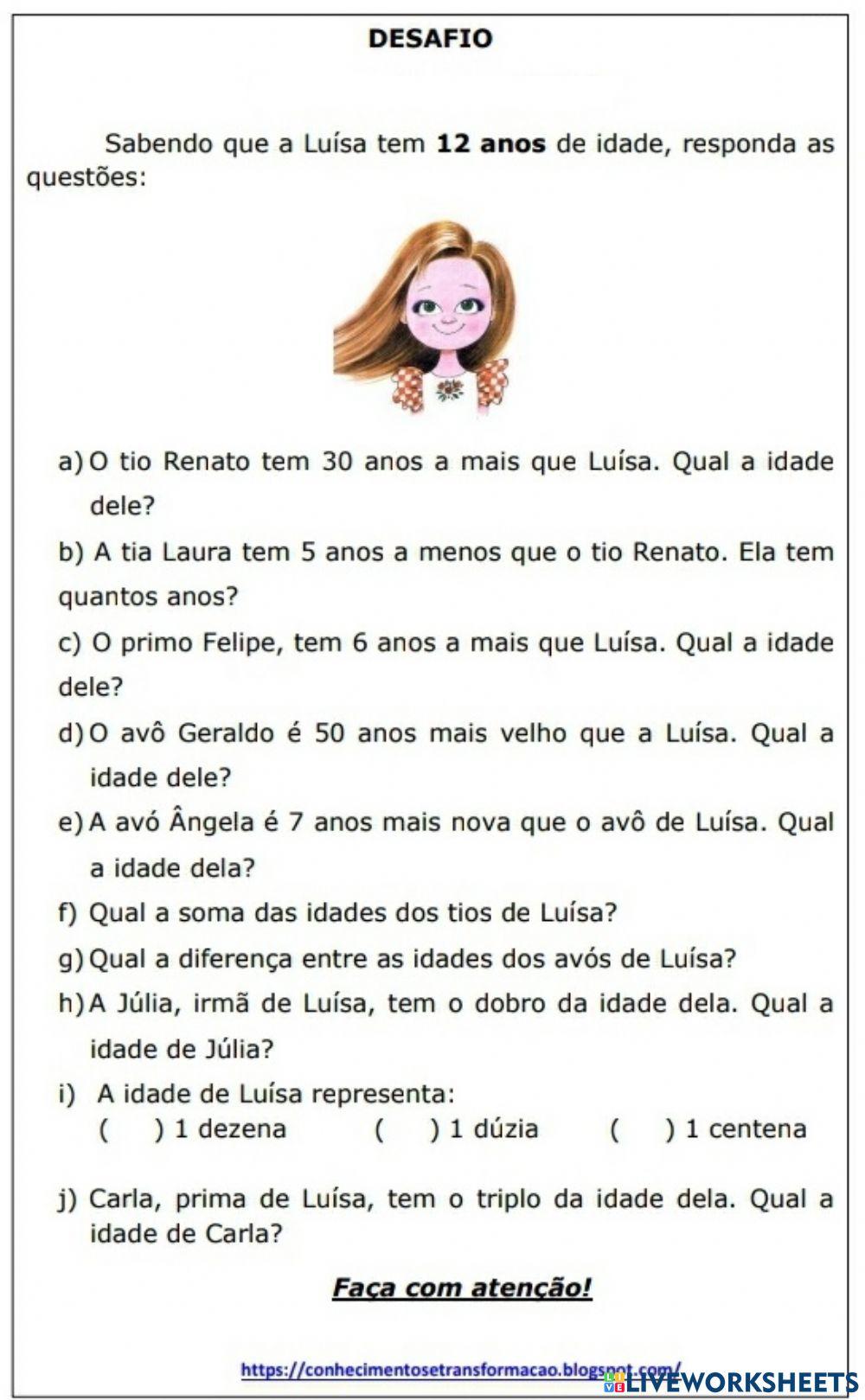 Desafio de matemática