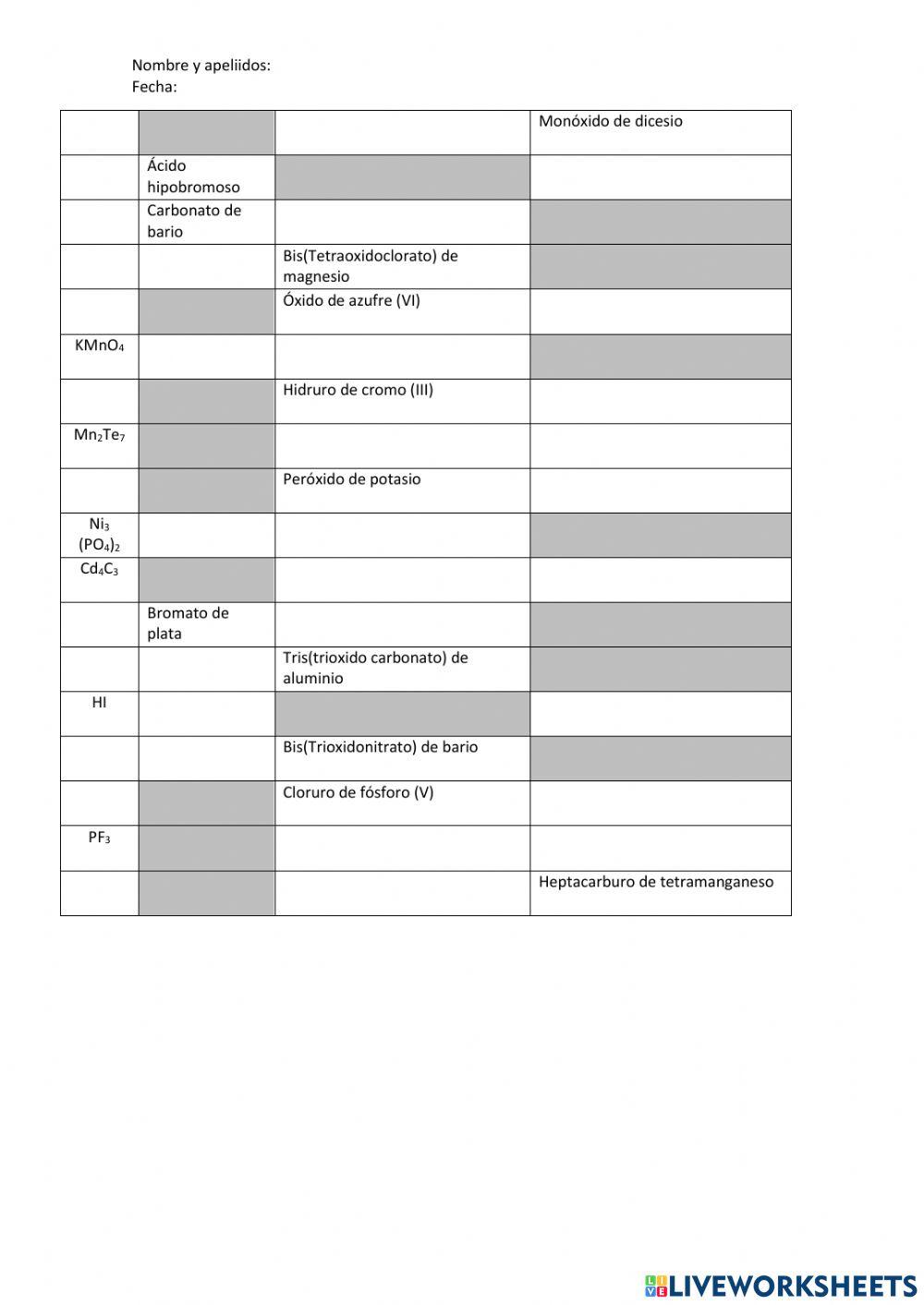 Examen de formulación 4º