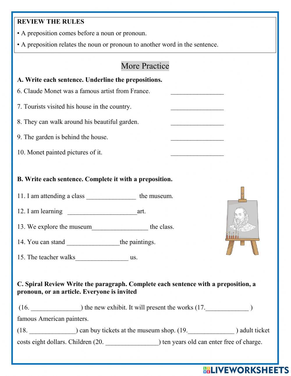 Writing with prepositions 2