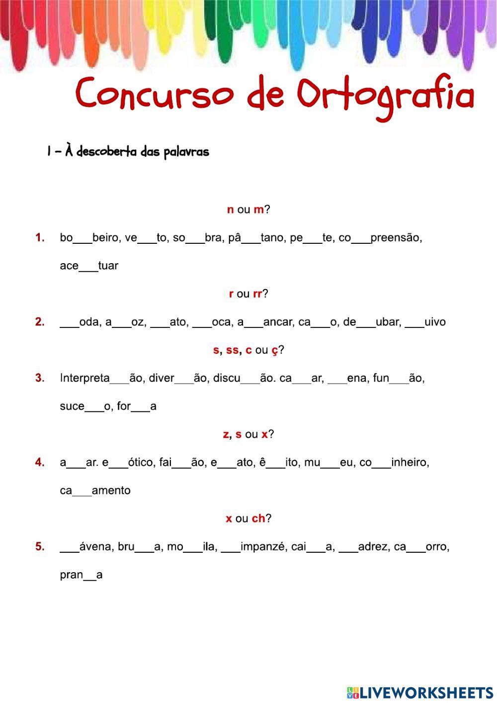 Concurso de ortografia