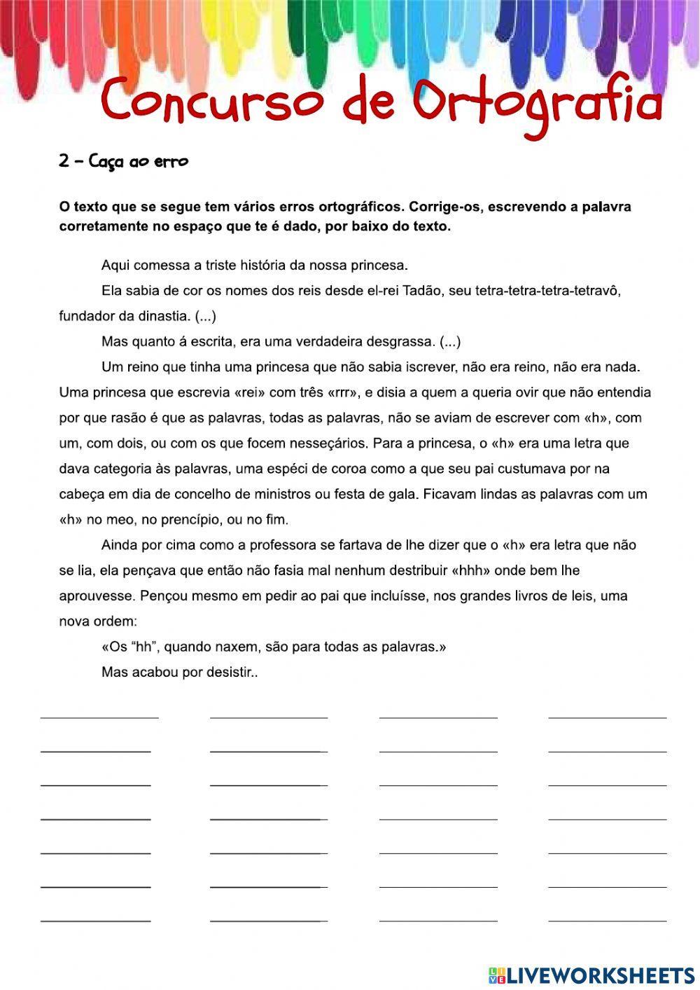 Concurso de ortografia