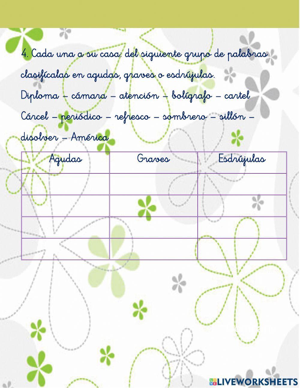 Tildación de palabras