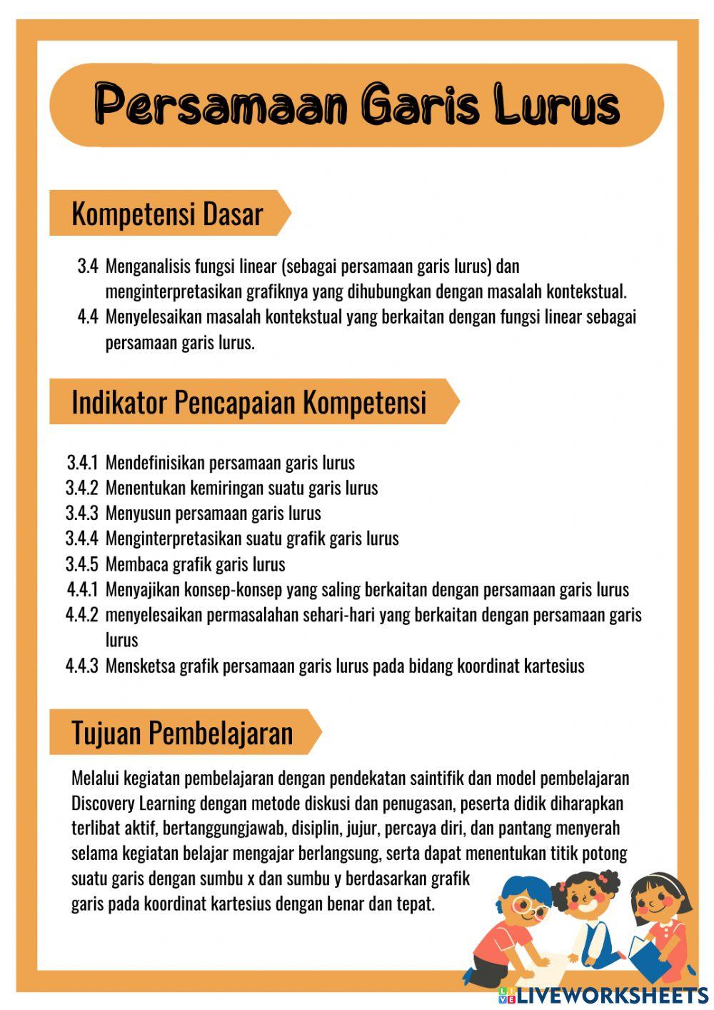 LKPD Persamaan Garis Lurus