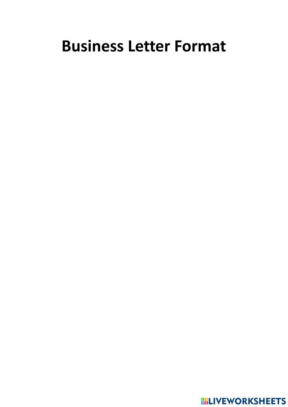 Business Letter Parts Shuffle