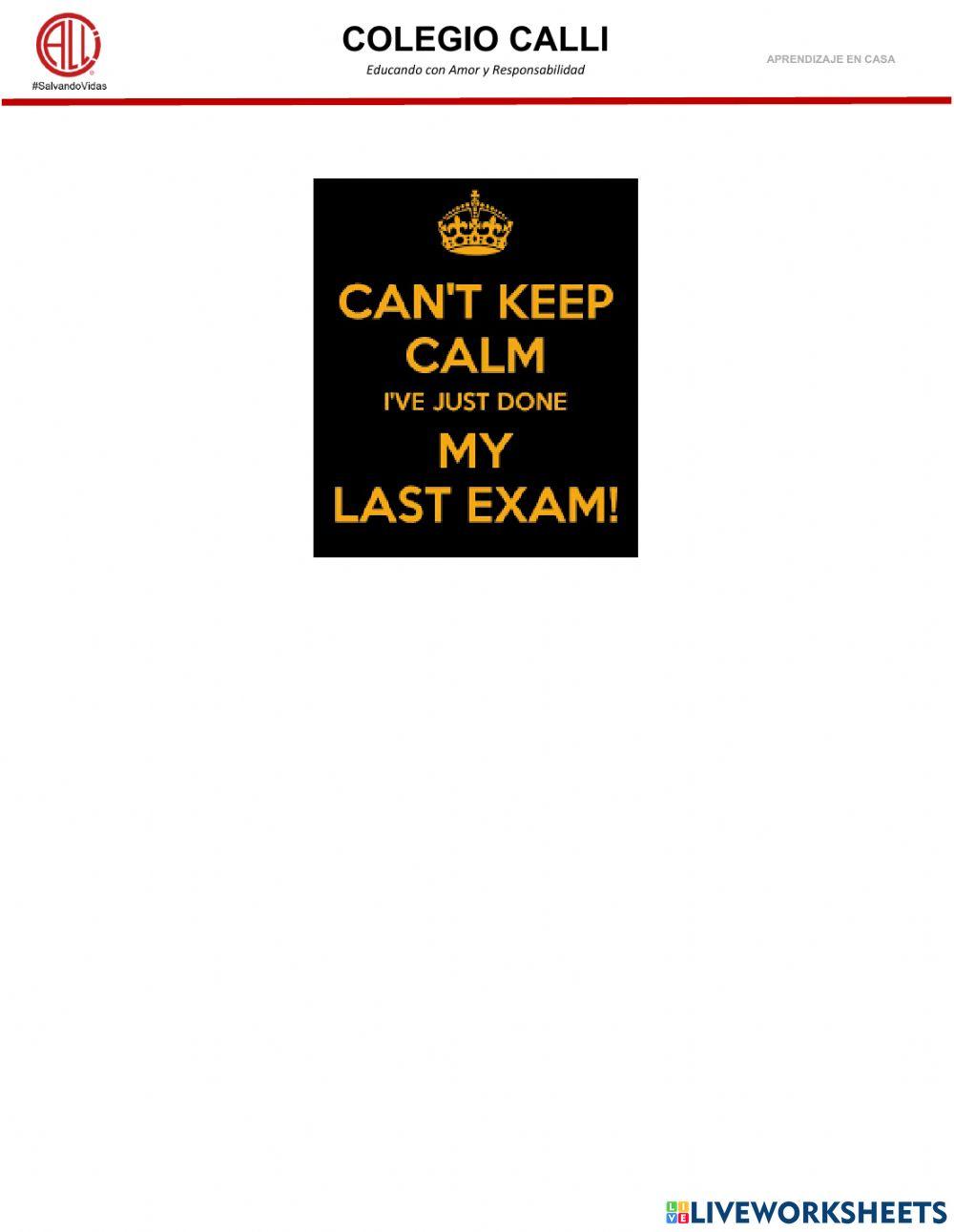 Grammar and Vocabulary Exam Last term