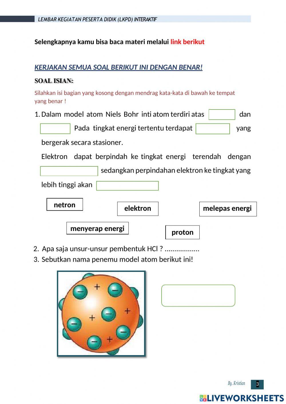 LKPD Perkembangan Teori atom
