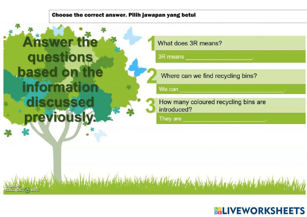 Year 6 go green page 52 listening