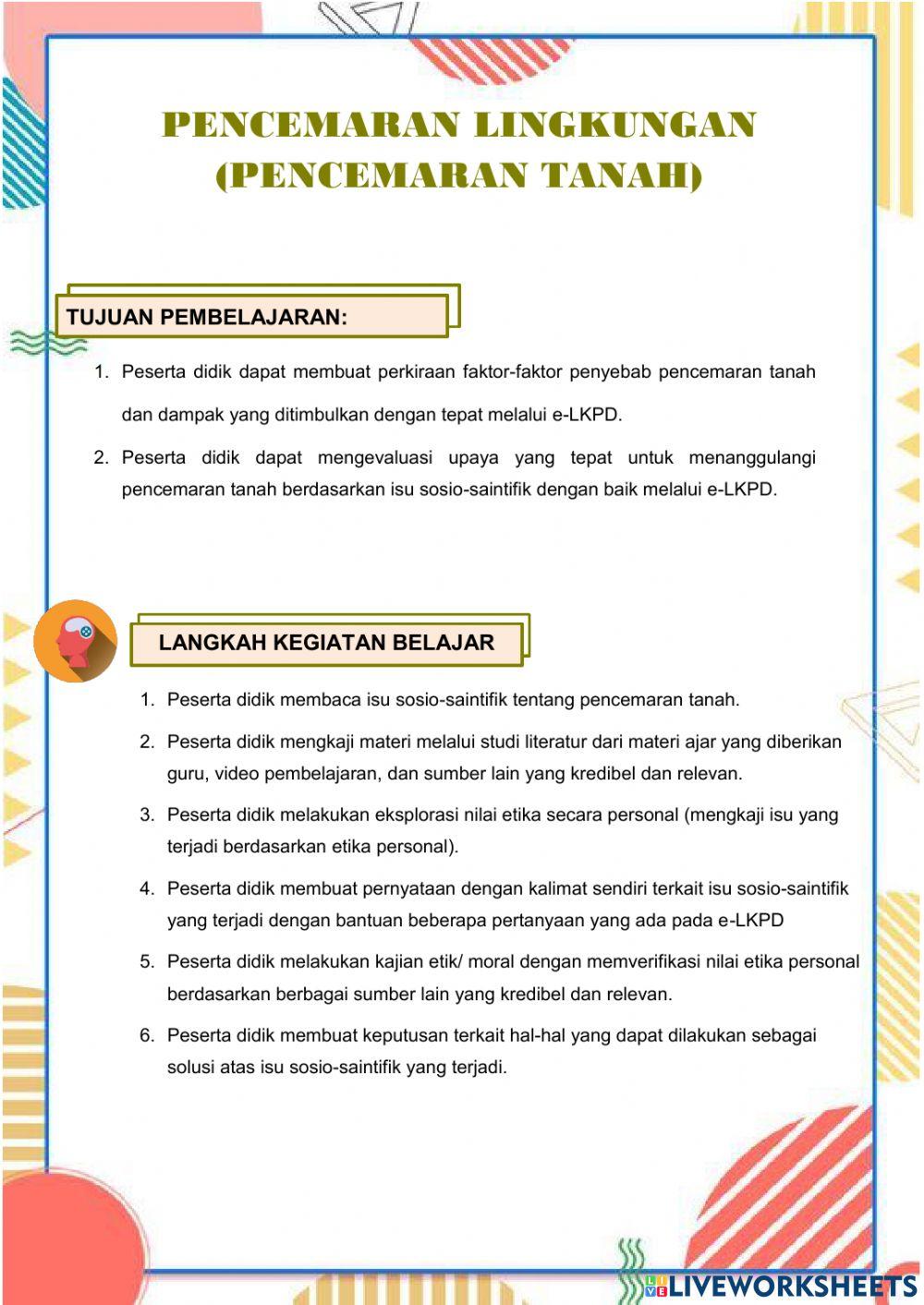 E-LKPD pencemaran tanah