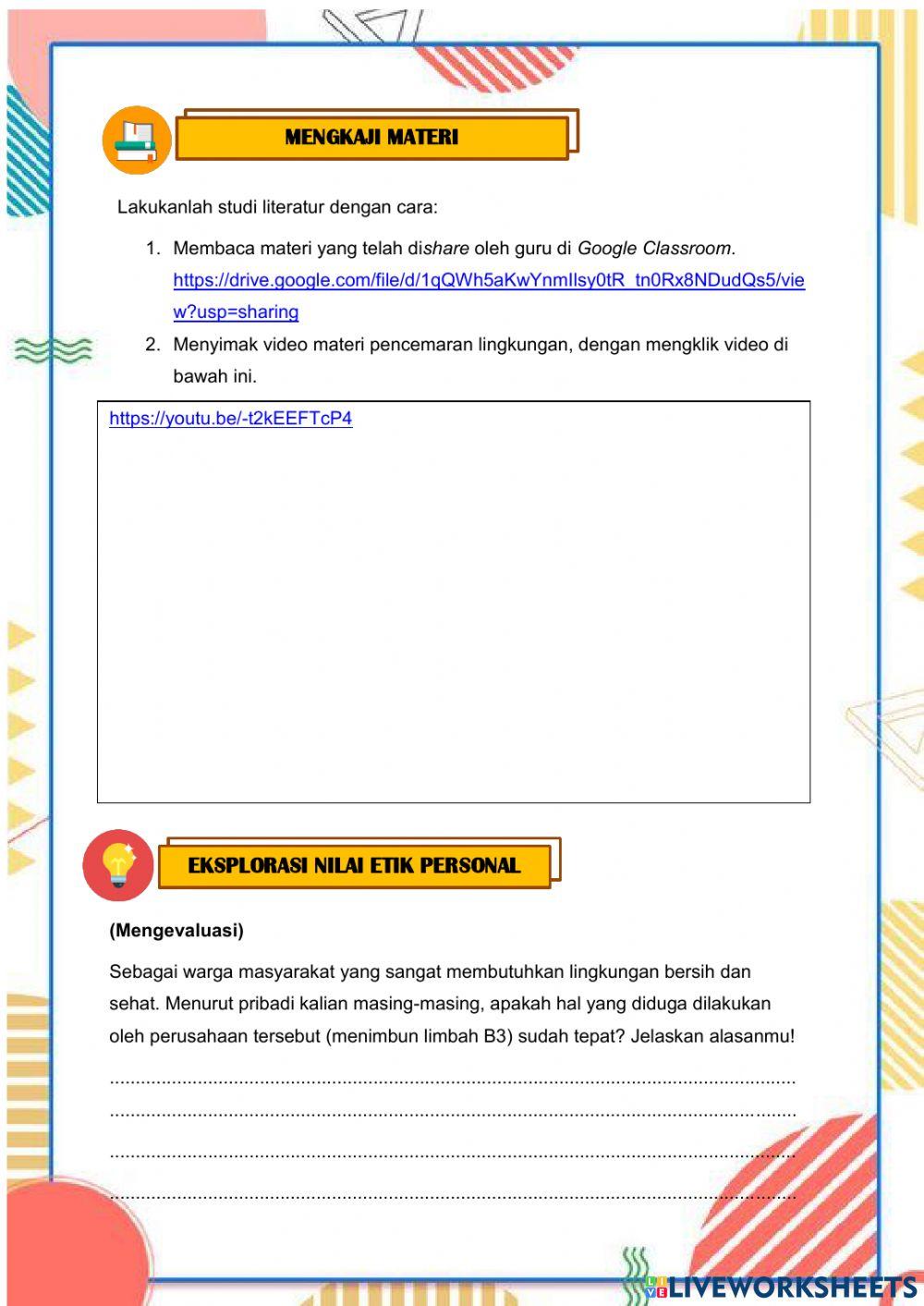 E-LKPD pencemaran tanah