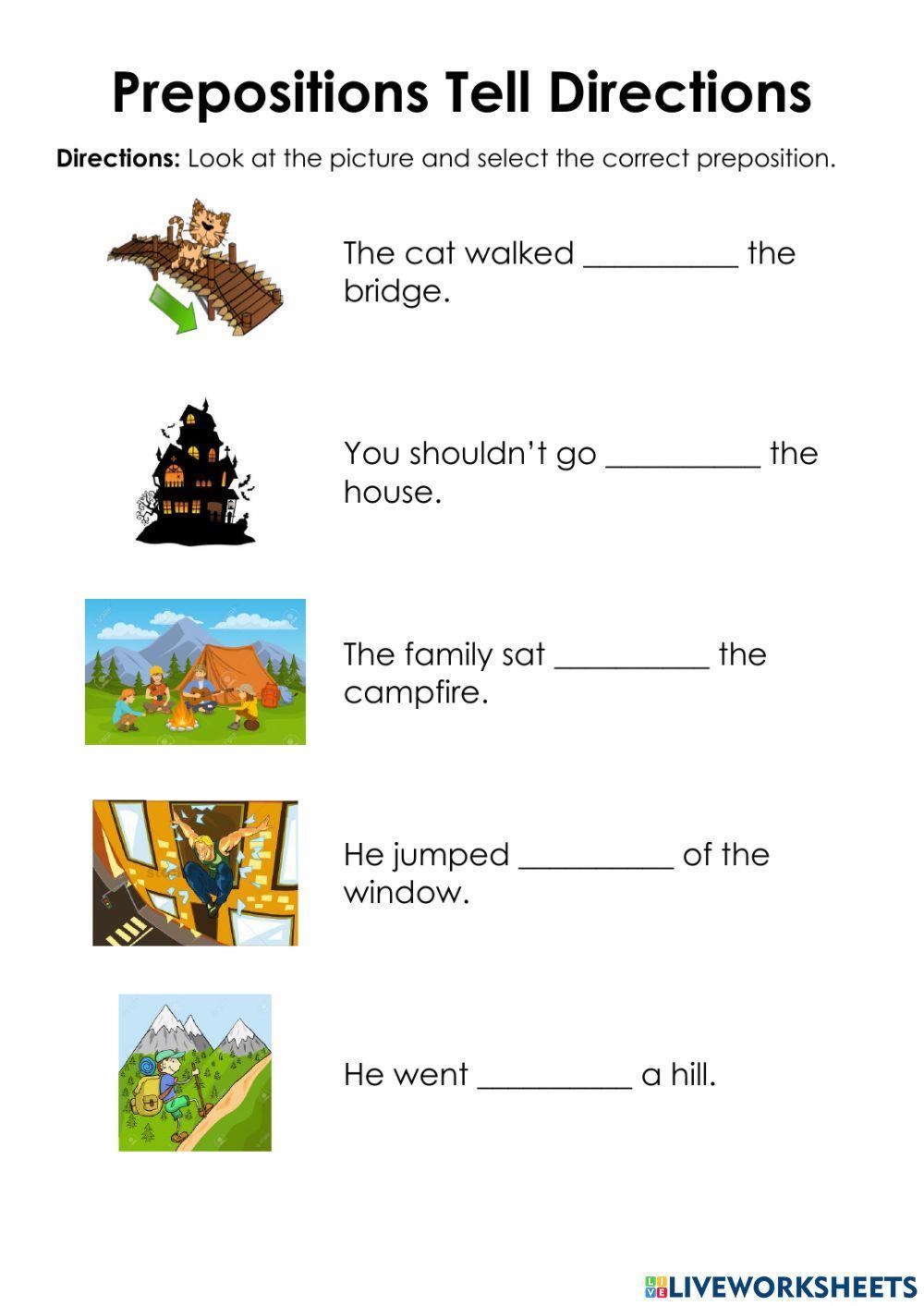 Prepositions Tell Directions