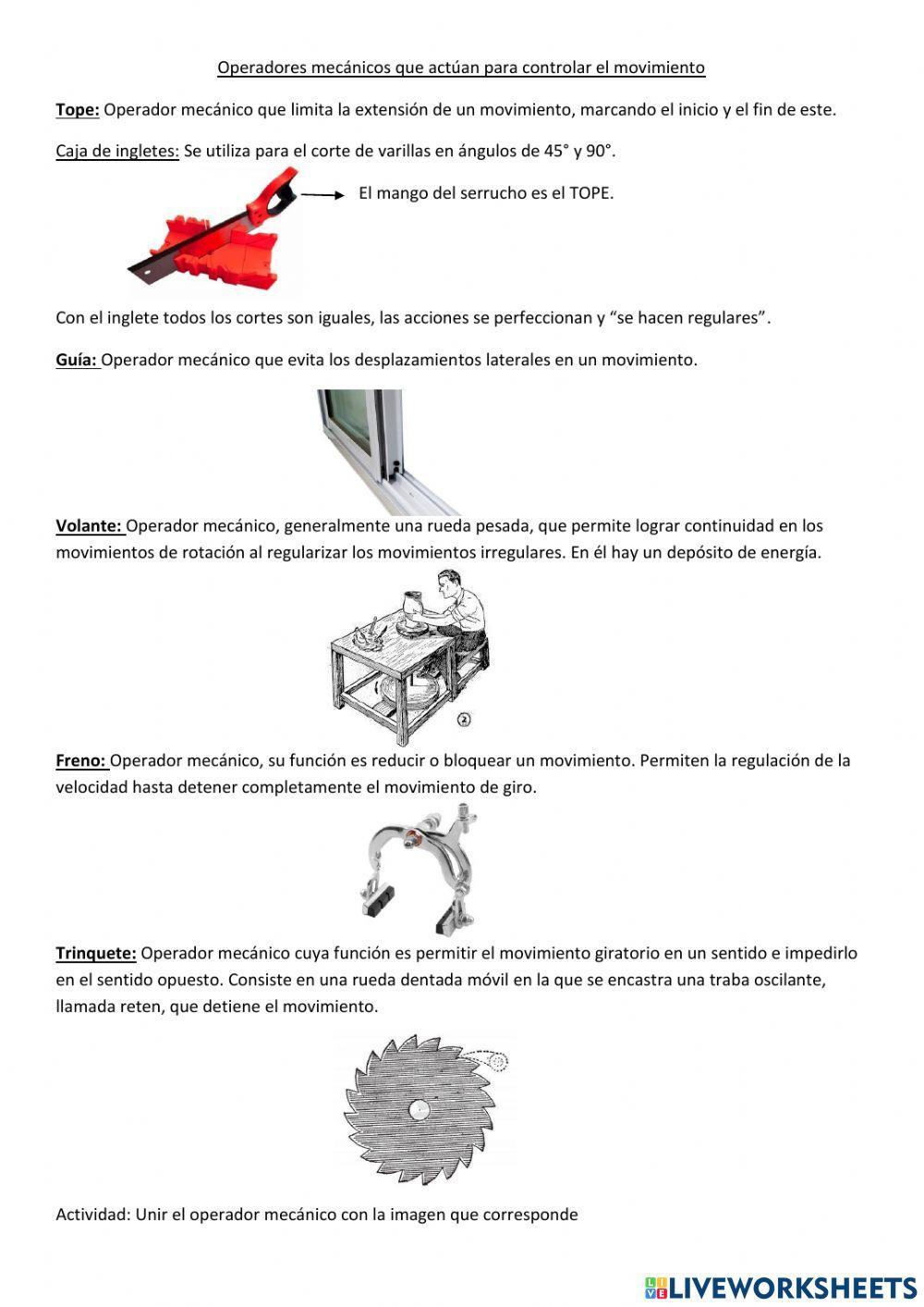 Operadores mecánicos de control