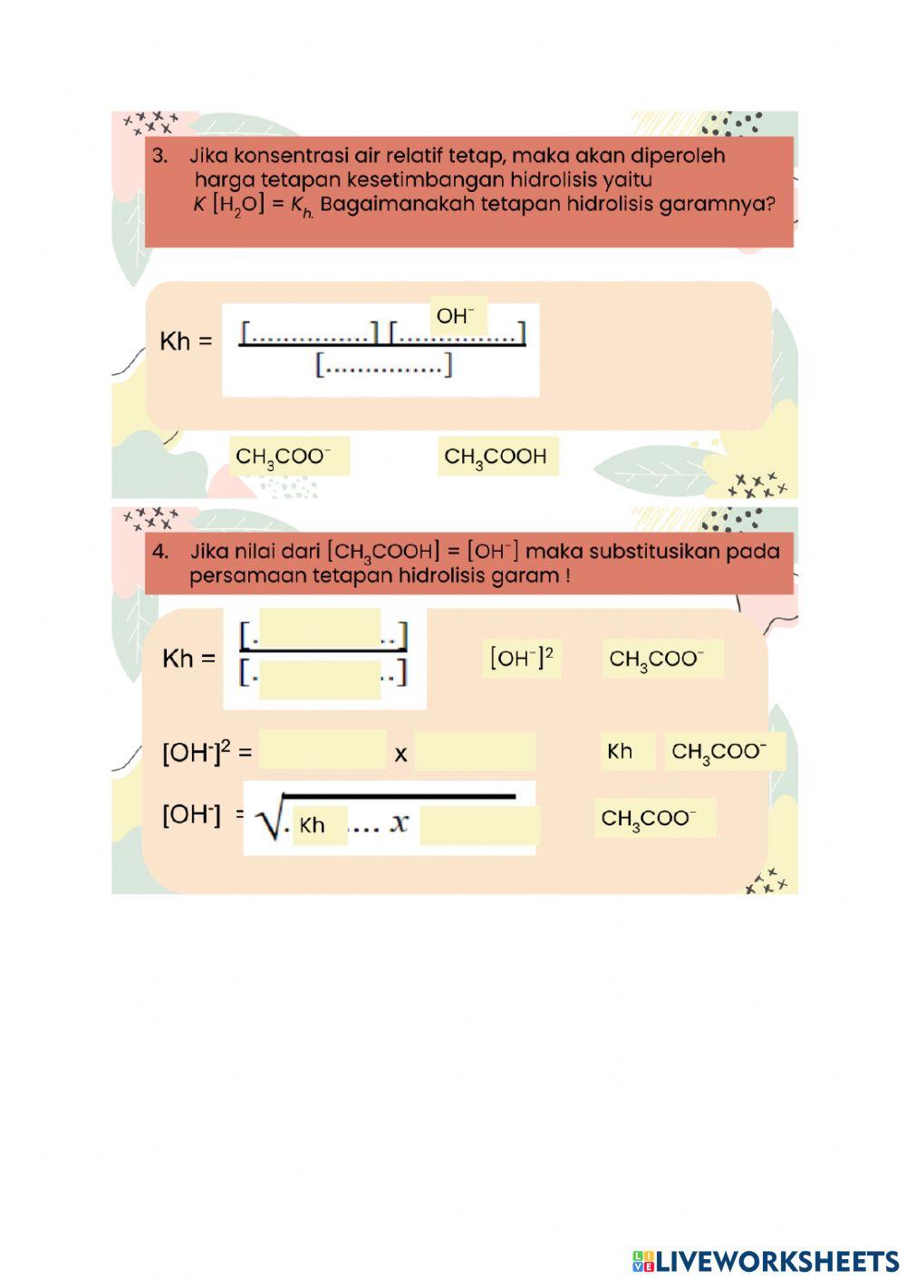 Hidrolisis penentuan rumus asam lemah basa kuat