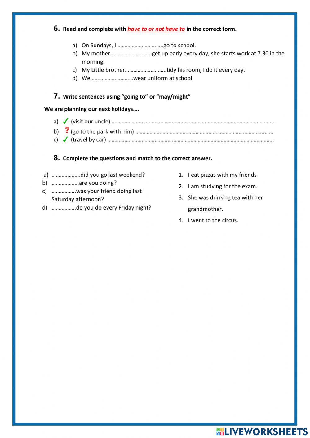 3rd year 2021 - Practice for the 1st quiz