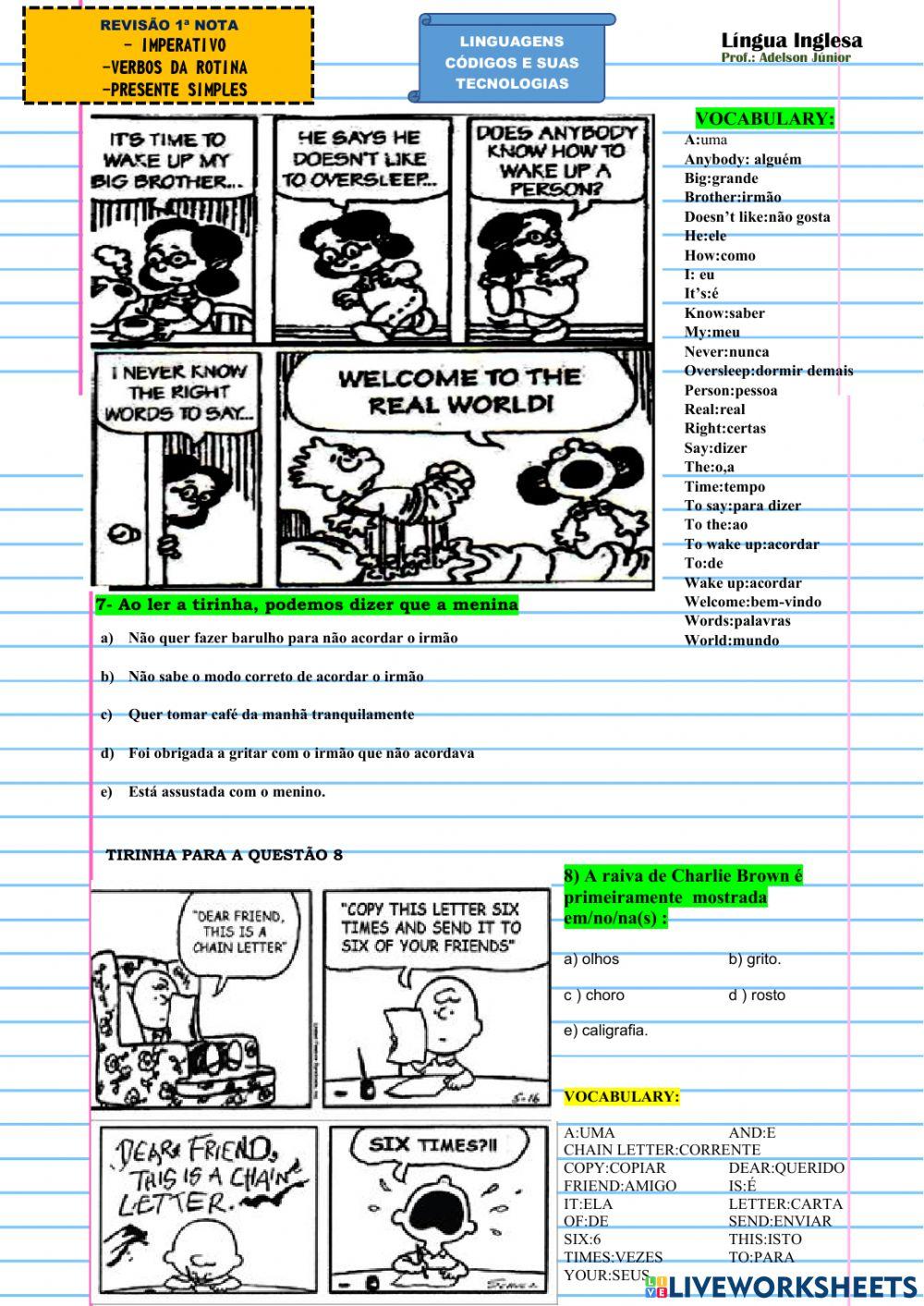 Revisão: Presente Simples e Imperativo