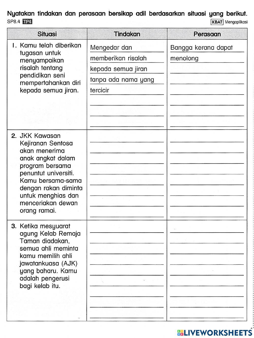 Pendidikan Moral Tahun 4 PdPR Minggu 17 Selasa 25hb Mei 2021 UNIT 8 KEADILAN - Bersikap Adil Kemesraan Terjalin