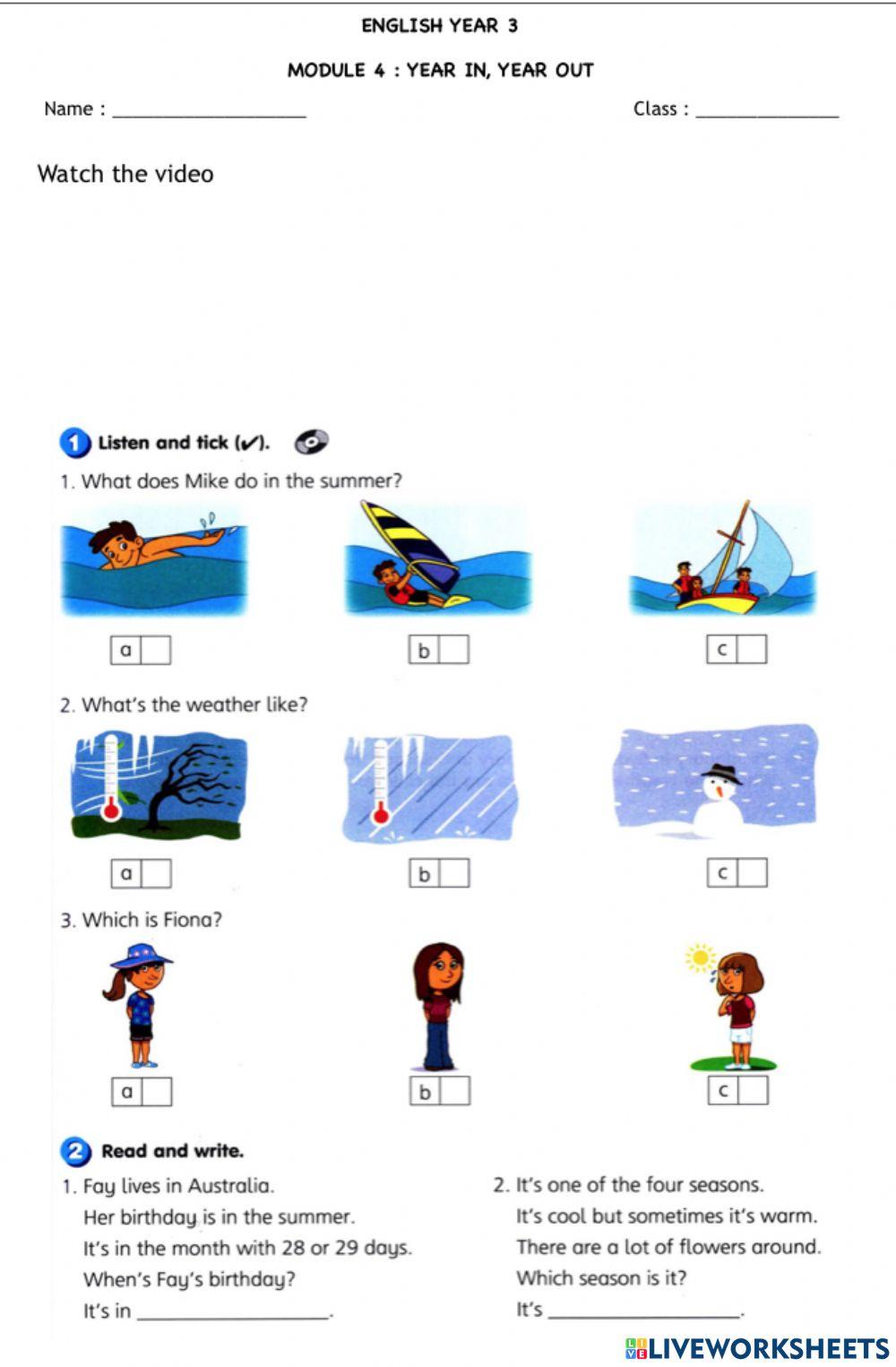 Module 4 : seasons around the world