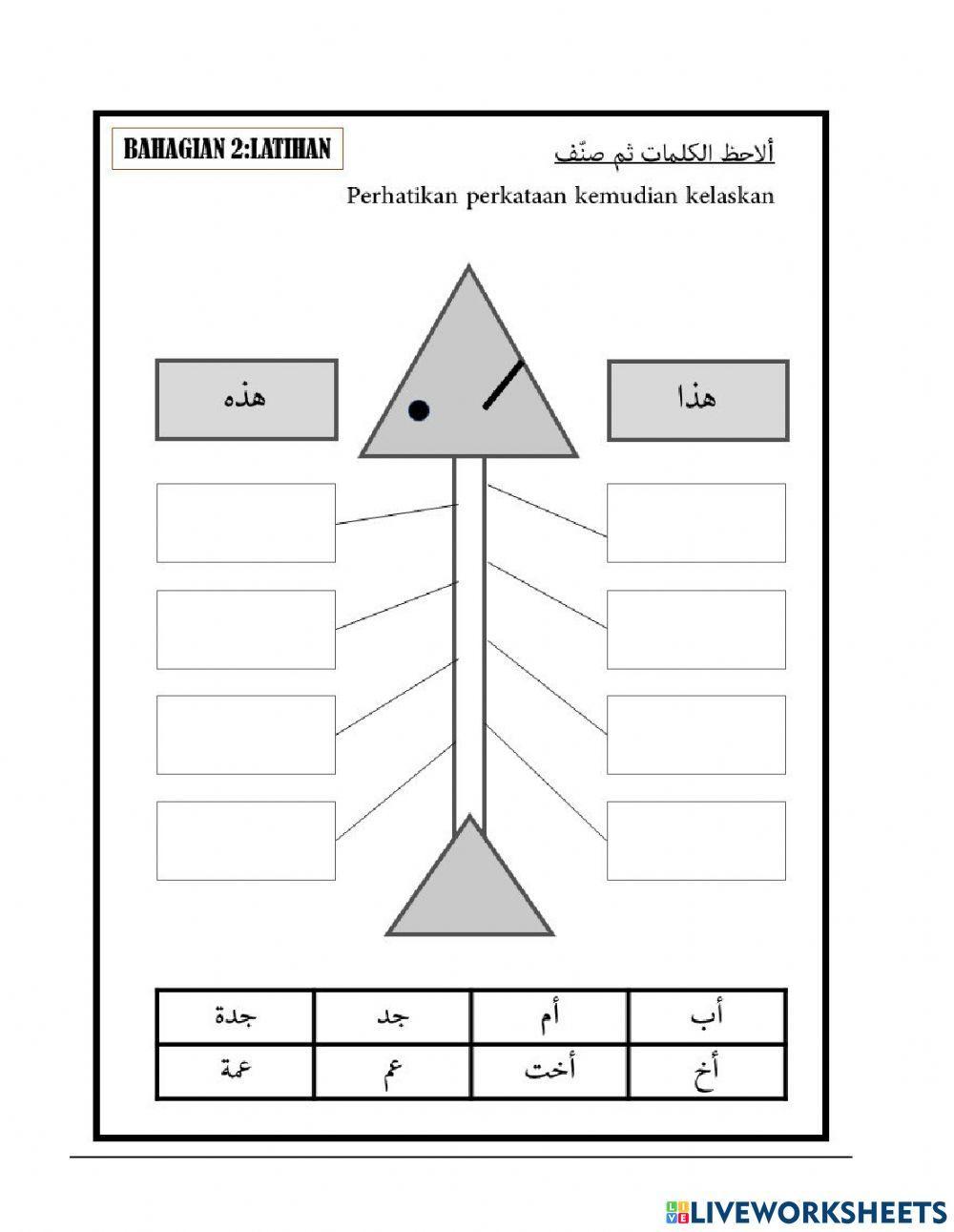 Modul bahasa arab tahun 2 tajuk 2 worksheet | Live Worksheets