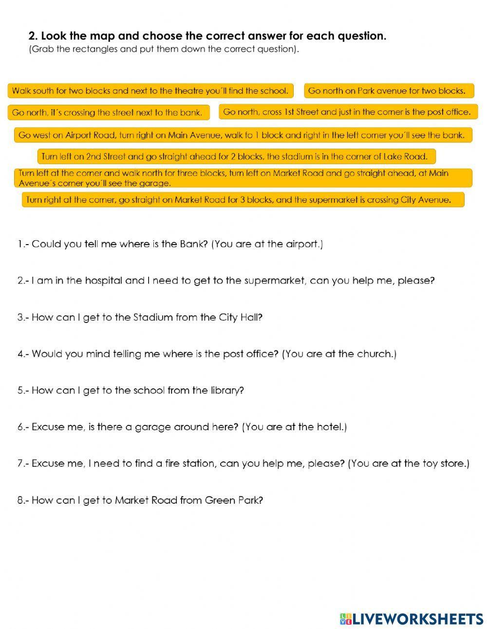 Asking for and giving directions