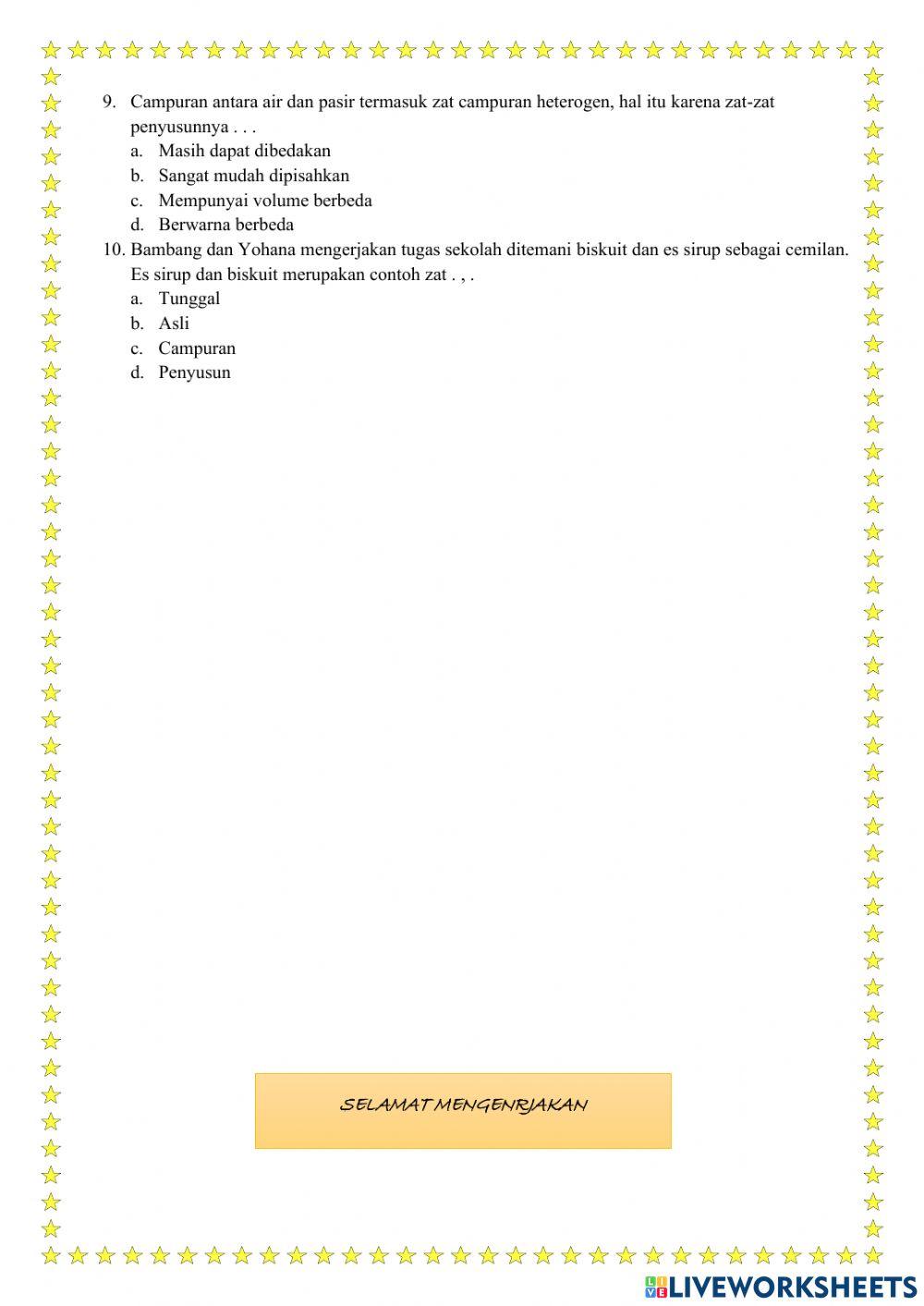 Soal Evaluasi Tema 9 Subtema 1 PB 5
