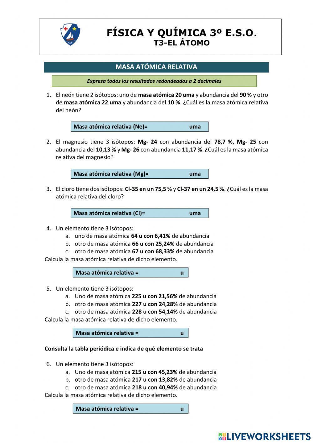 Masa atómica relativa