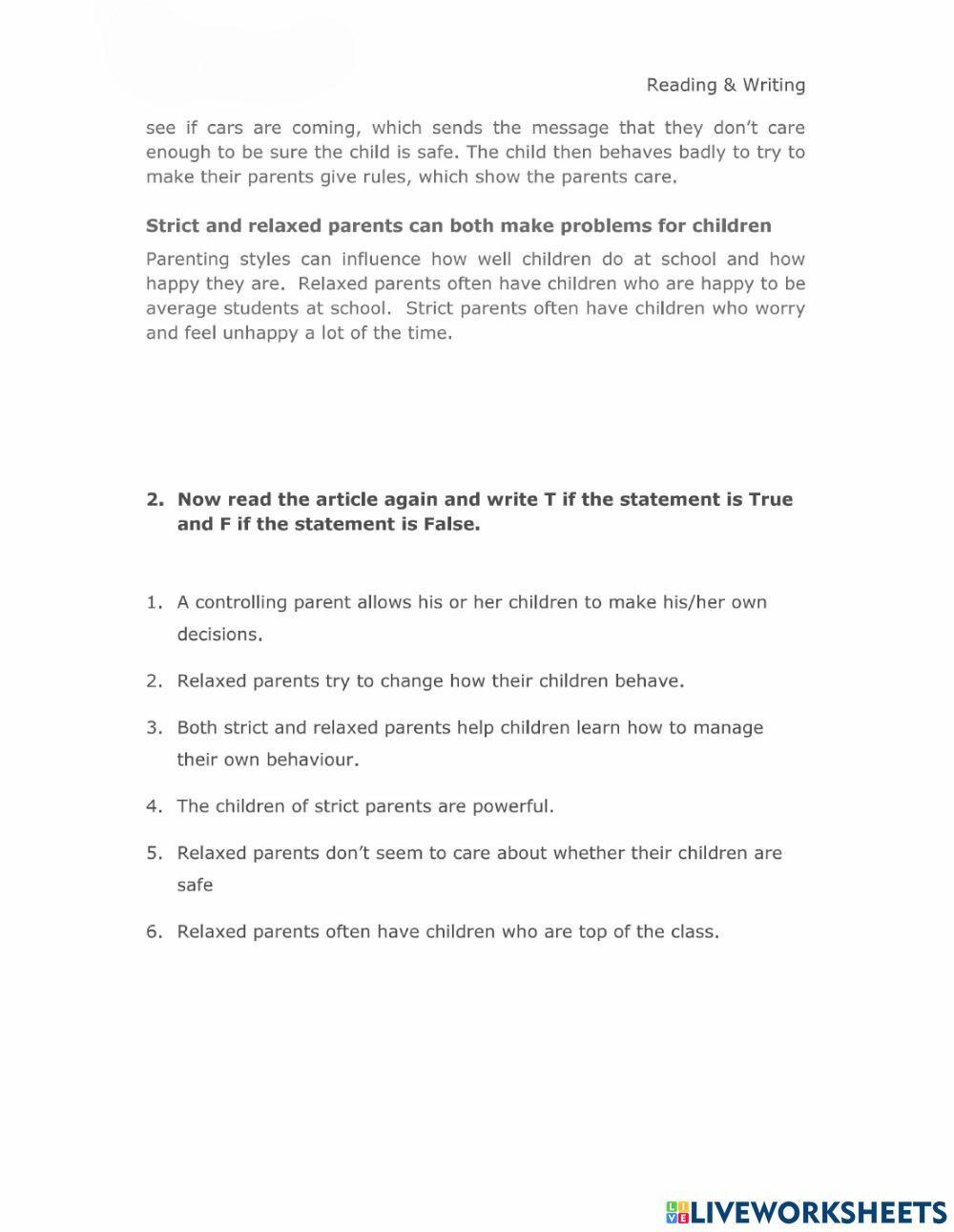 IELTS Writing 2 Lesson 21 - Strict Parenting