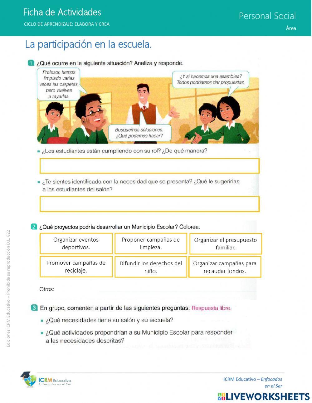 La participación en la escuela