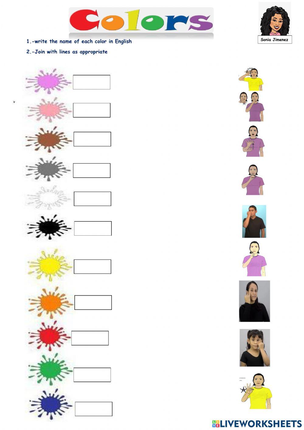 The Colors online exercise for Básica Live Worksheets