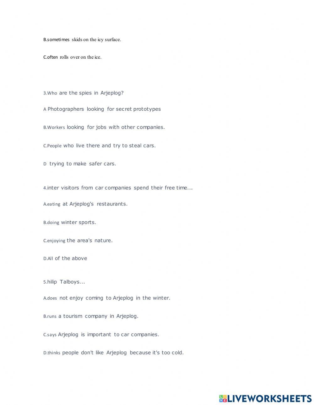 Reading comprehension