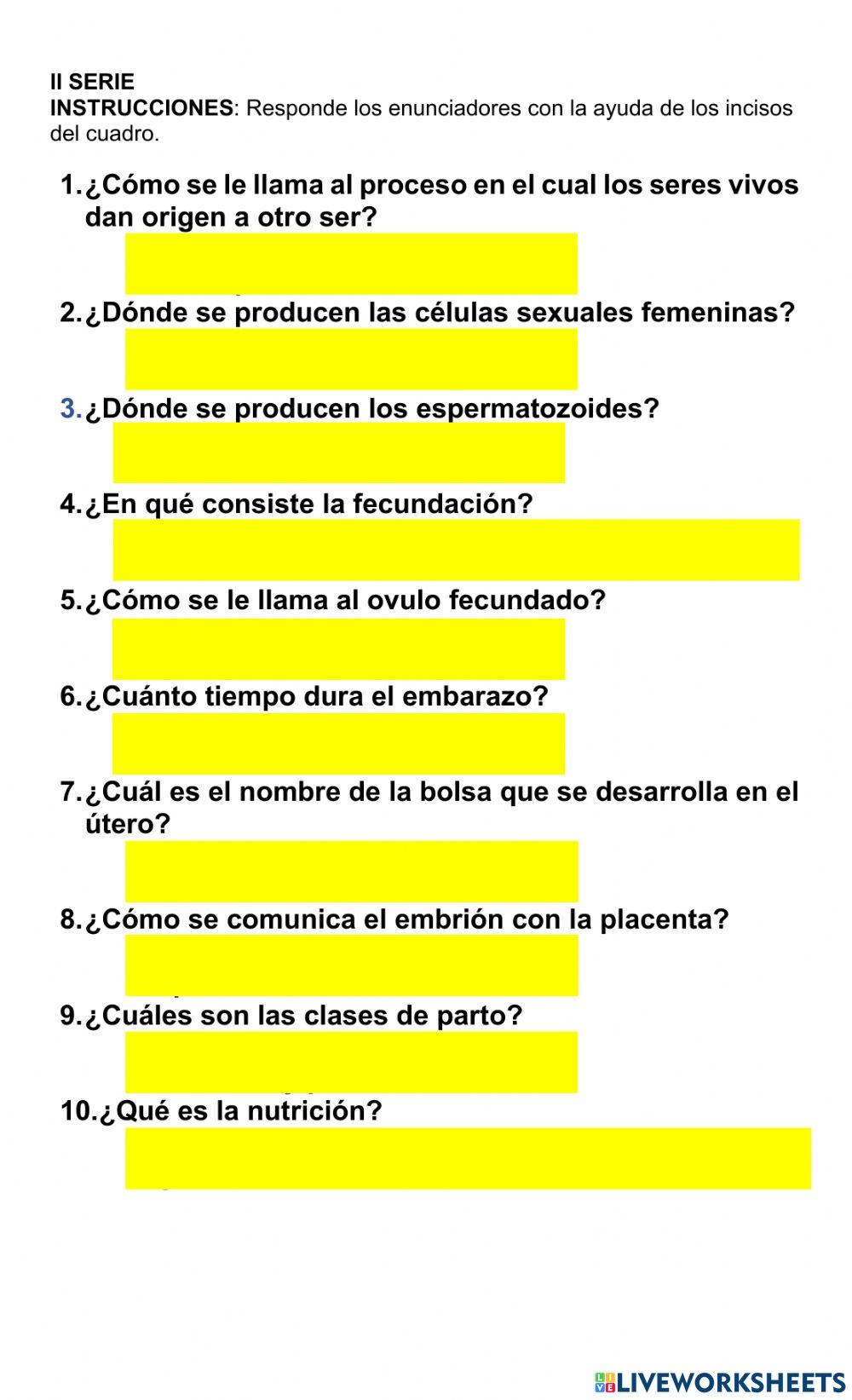 Examen de ciencias naturales 3
