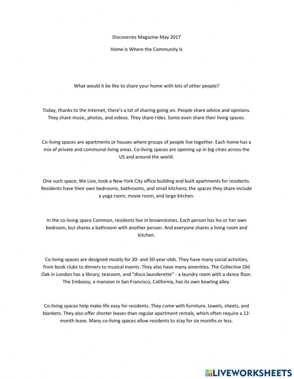 Reading comprehension