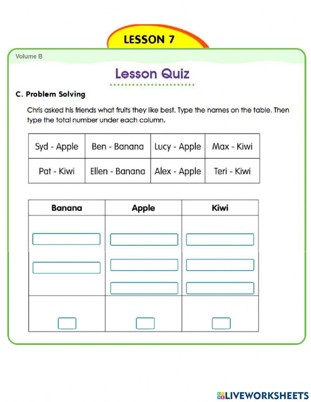 Sorting and Counting worksheet | Live Worksheets