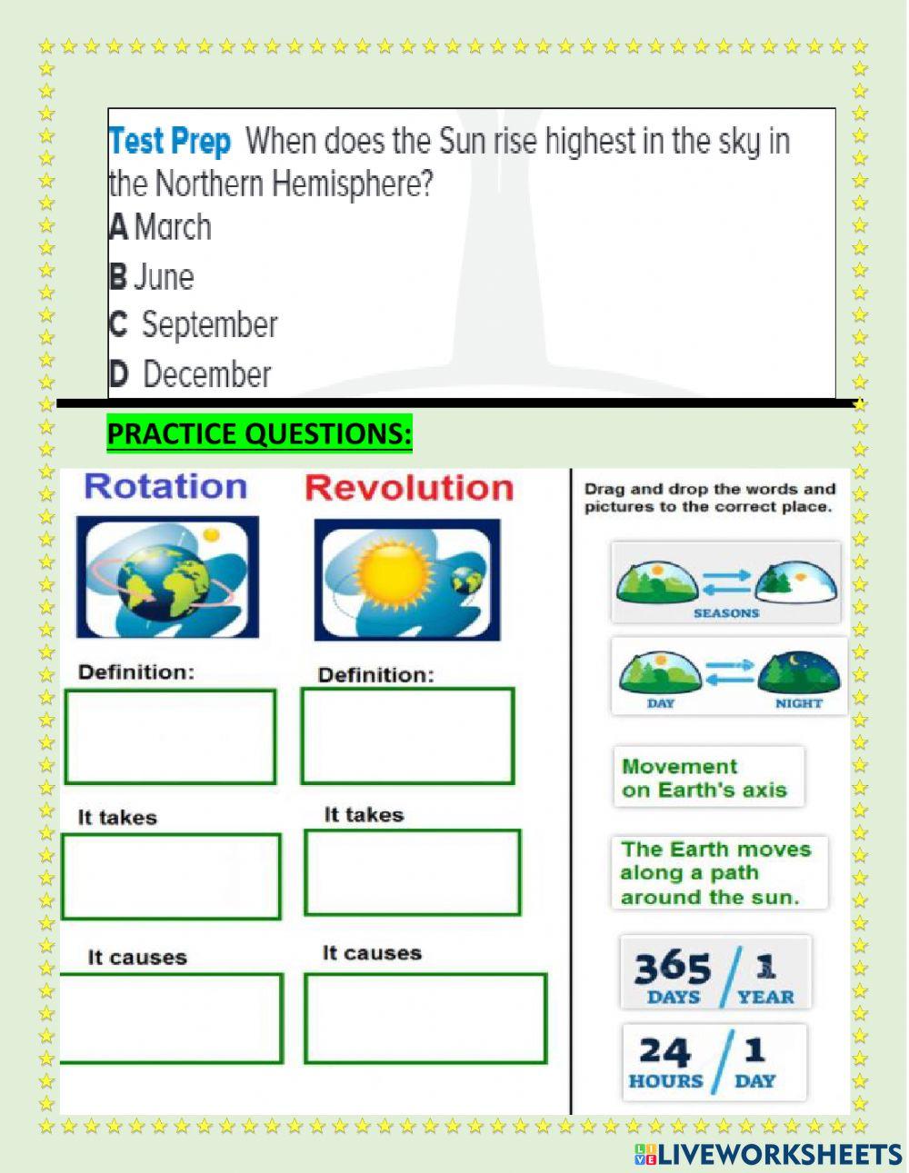 Chapter 10 lesson 1- EARTH AND SUN PART 2