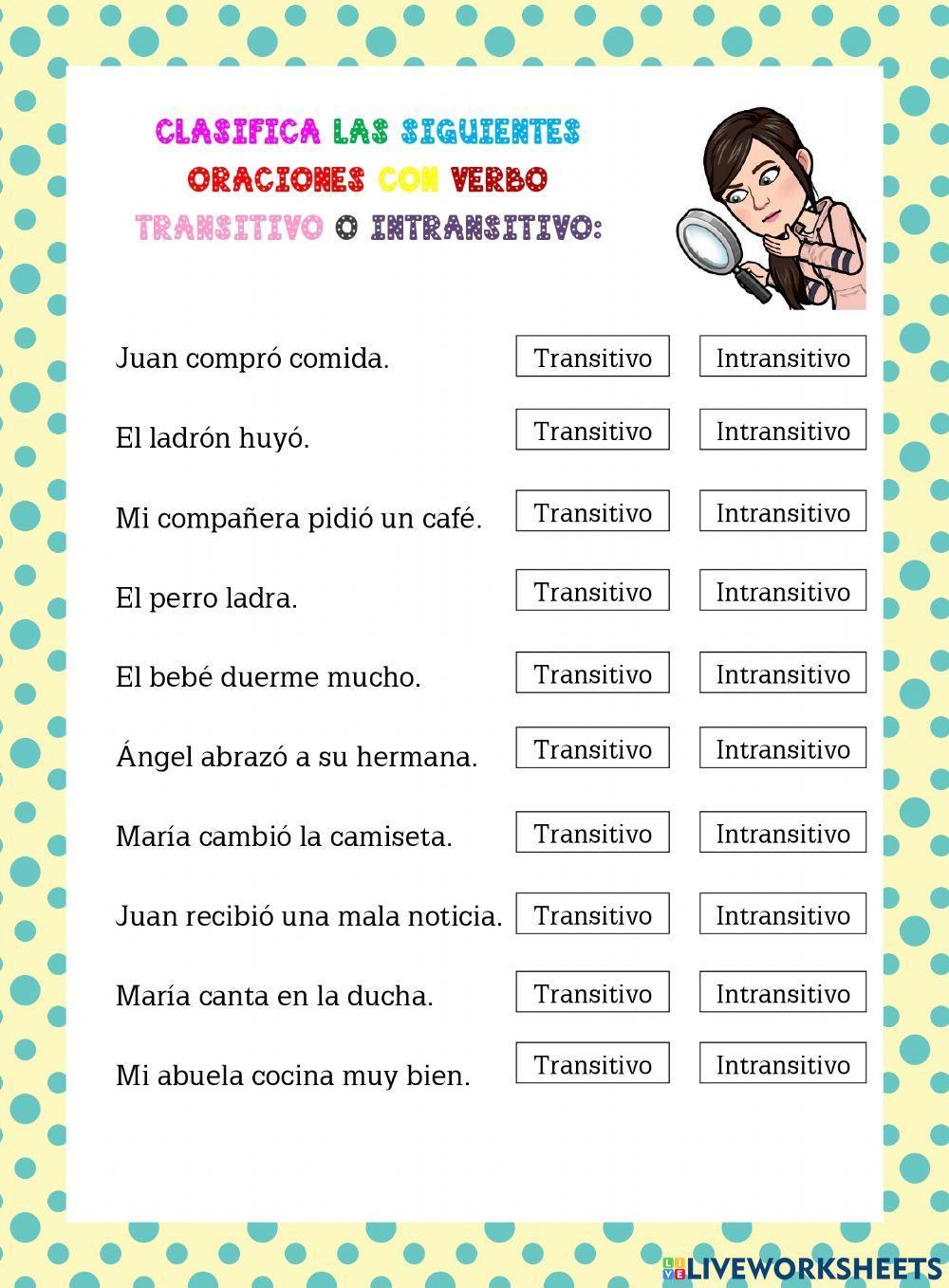 Verbos transiti… | Free Interactive Worksheets | 1032282, image size:1000x1358
