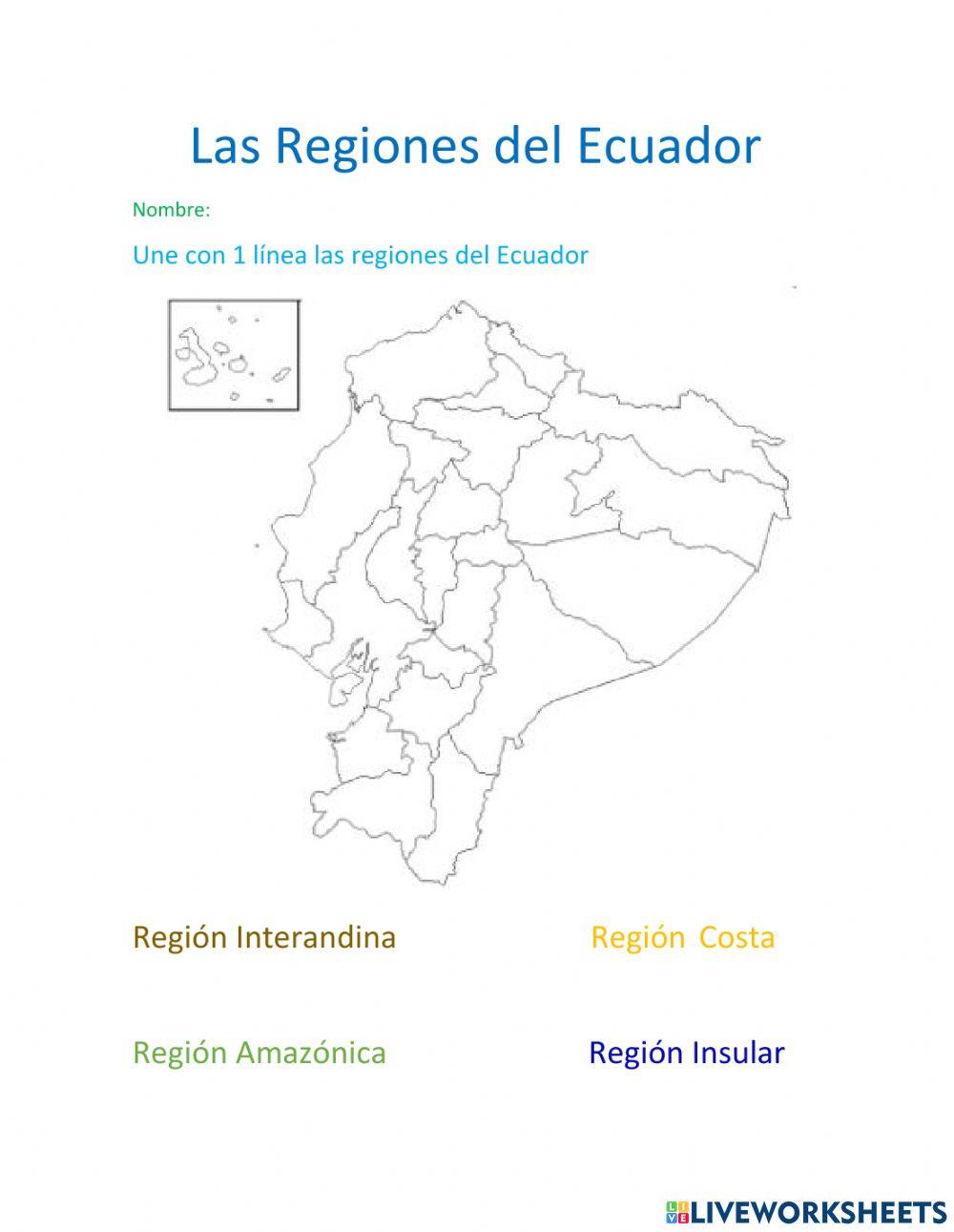 Las regiones del Ecuador