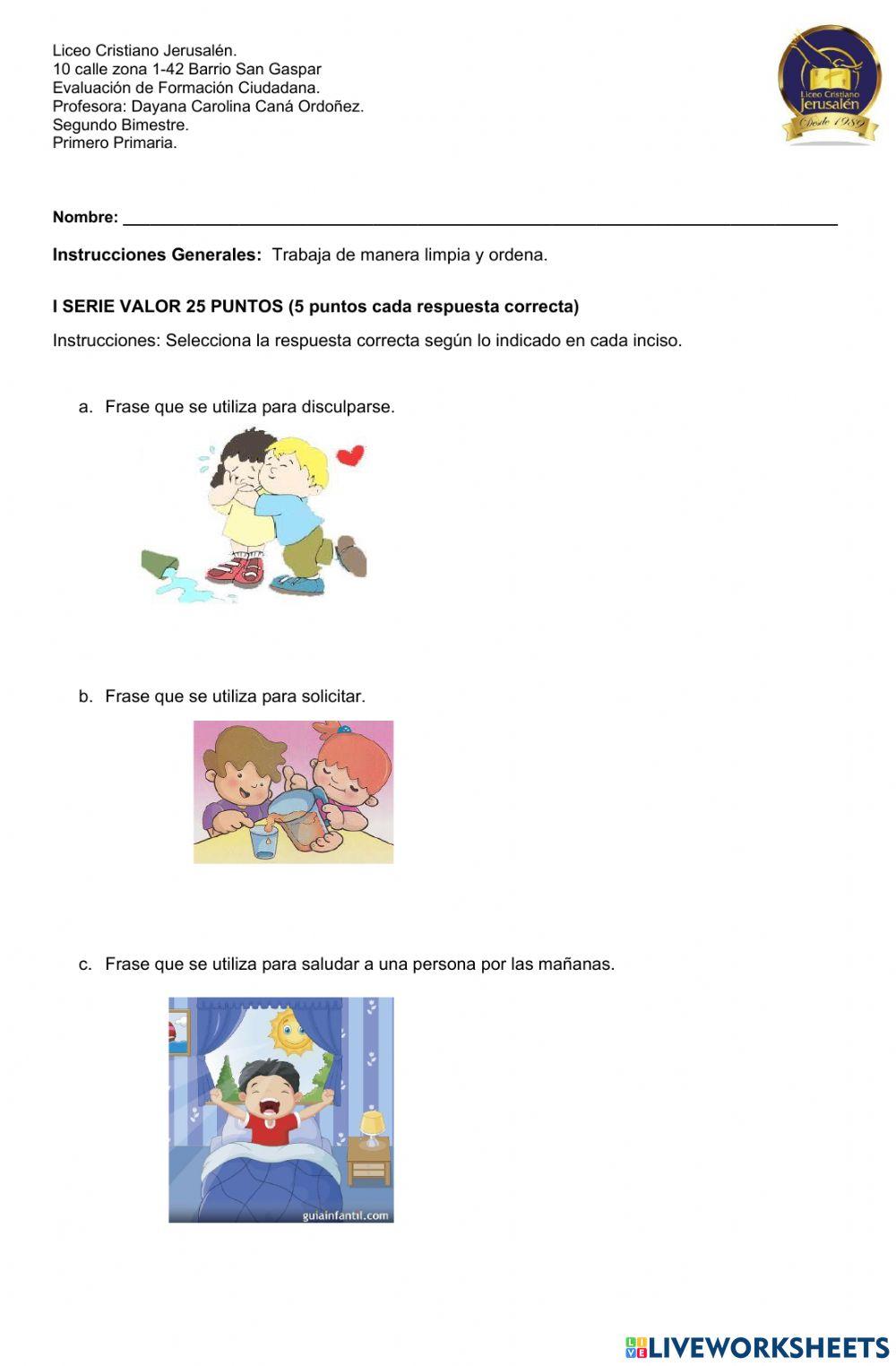 Evaluación de Formación ciudadana