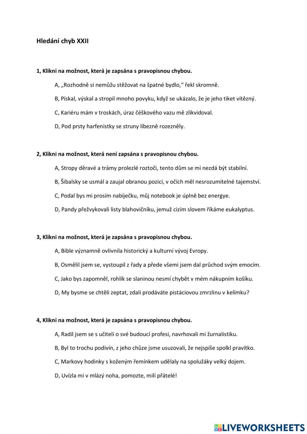 Hledání chyb XXII