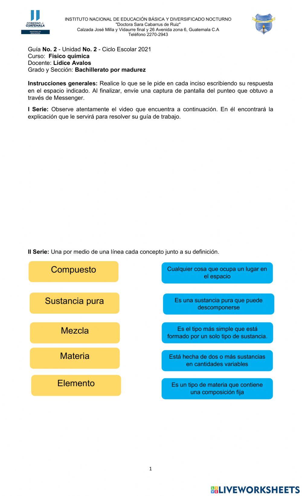 Conceptos básicos de materia